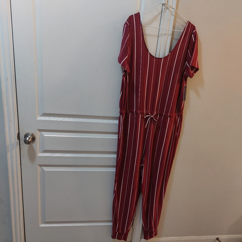No Boundaries Women's Red and White Plus Size Jumpsuit Blue Size 3X